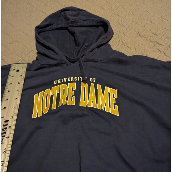 Notre Dame Crop Top Hoodie Womens Size X-Large Navy - New w/tags Zoozatz - Picture 9 of 15